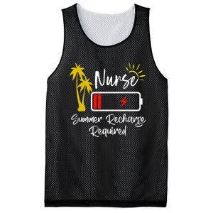 Nurse Summer Recharge Required Last Day School Nurses Mesh Reversible Basketball Jersey Tank