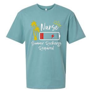 Nurse Summer Recharge Required Last Day School Nurses Sueded Cloud Jersey T-Shirt