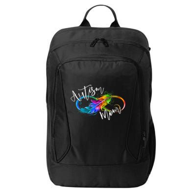 Neurodiversity Symbol Rainbow Infinity Autism Mom Awareness City Backpack