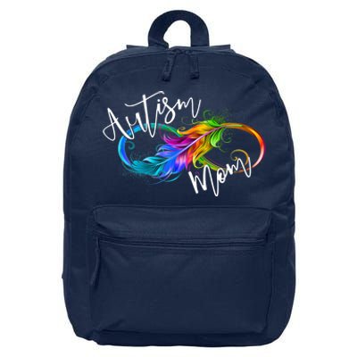 Neurodiversity Symbol Rainbow Infinity Autism Mom Awareness 16 in Basic Backpack