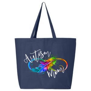 Neurodiversity Symbol Rainbow Infinity Autism Mom Awareness 25L Jumbo Tote