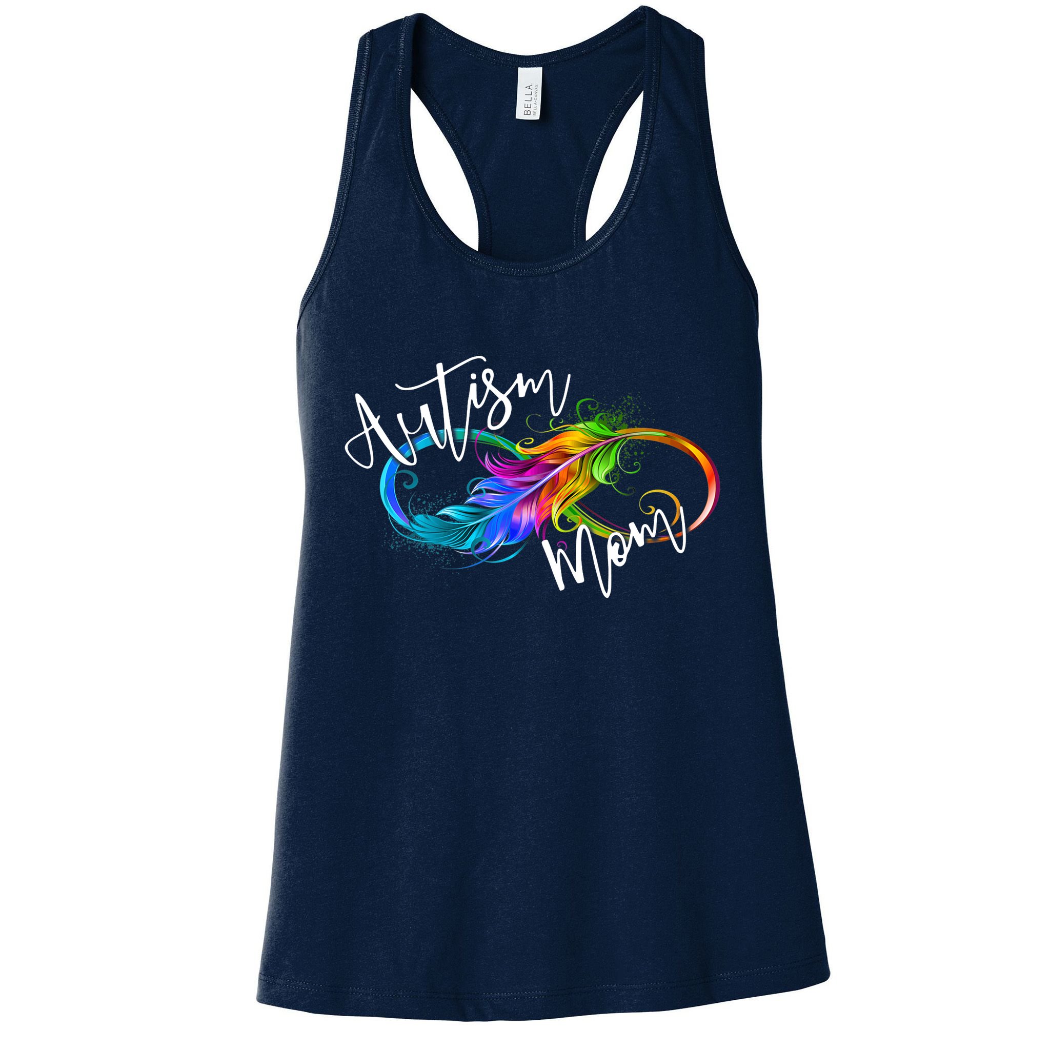 Neurodiversity Symbol Rainbow Infinity Autism Mom Awareness Womens Tank Top
