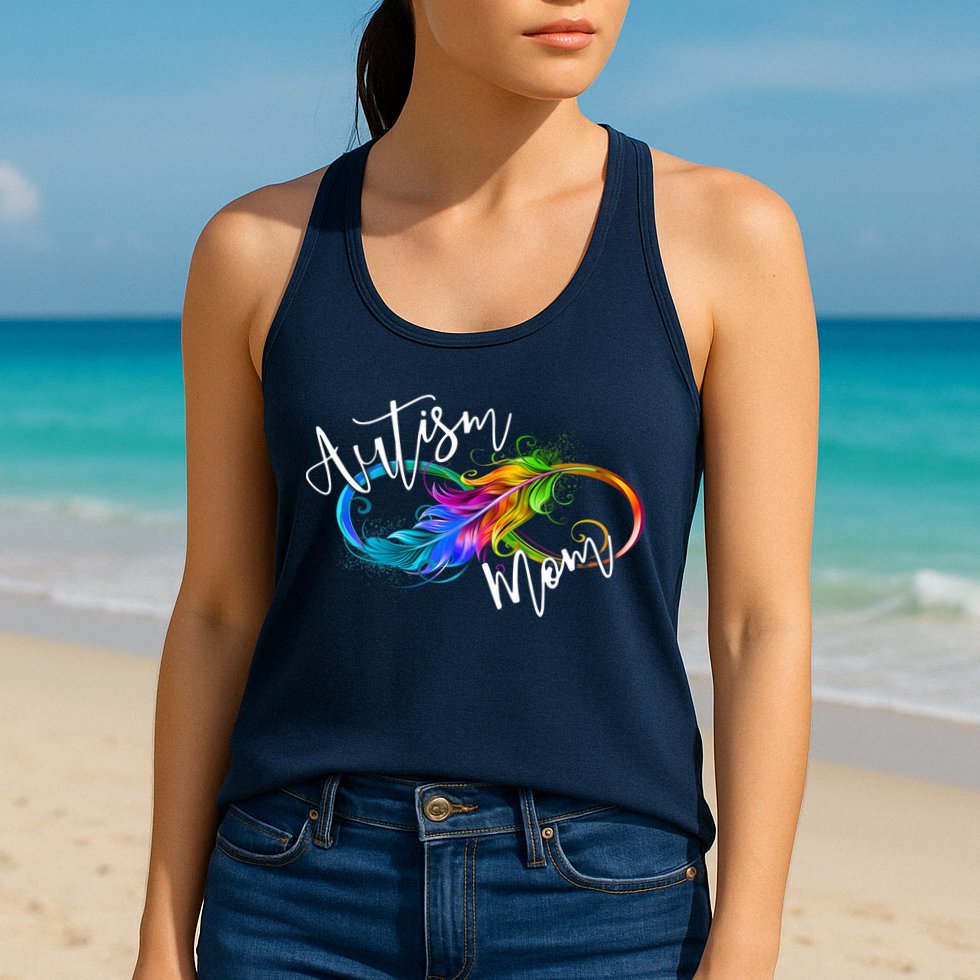 Neurodiversity Symbol Rainbow Infinity Autism Mom Awareness Womens Tank Top