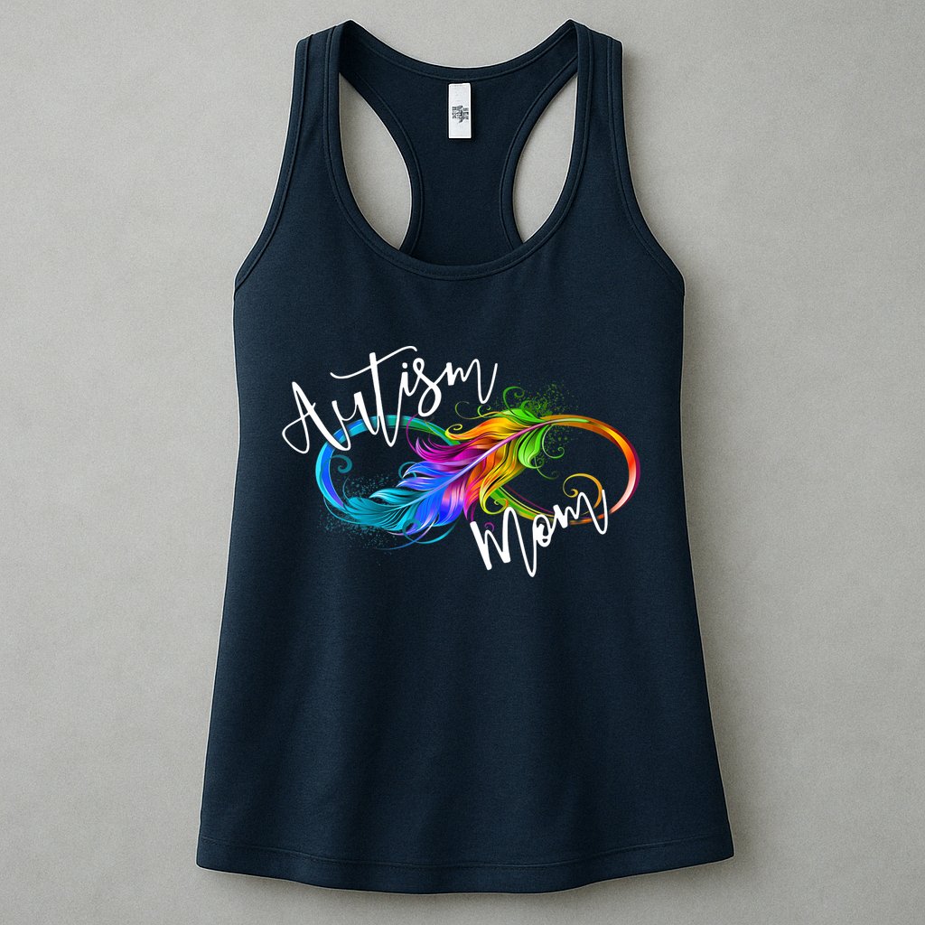Neurodiversity Symbol Rainbow Infinity Autism Mom Awareness Womens Tank Top