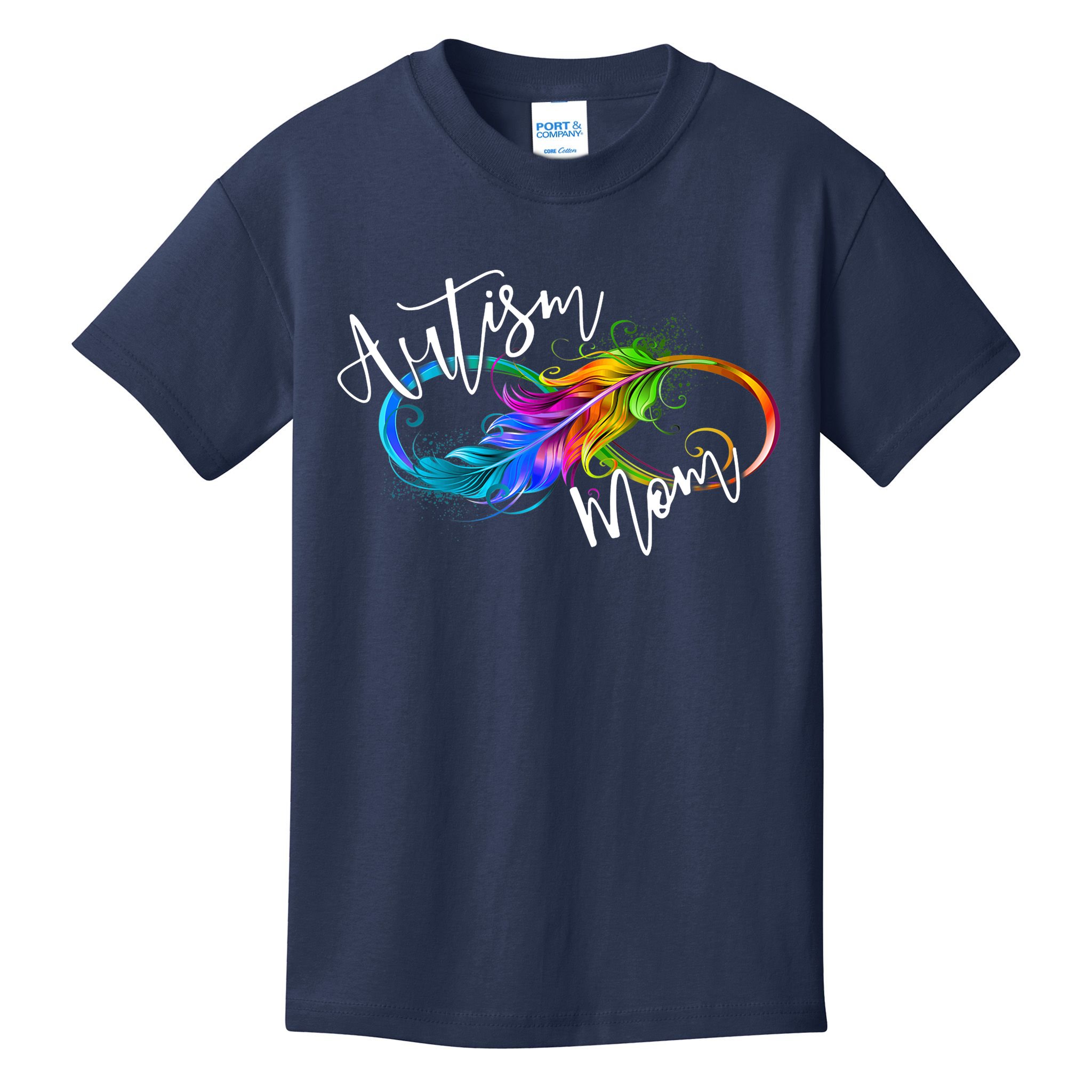 Neurodiversity Symbol Rainbow Infinity Autism Mom Awareness Kids T-Shirt