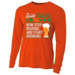 Now Stop Reading And Get Ing Beer Funny Gift St Patrick’s Day Gift Cooling Performance Long Sleeve Crew