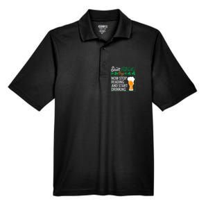 Now Stop Reading And Get Ing Beer Funny Gift St Patrick’s Day Gift Men's Origin Performance Pique Polo