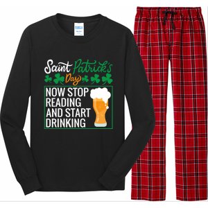 Now Stop Reading And Get Ing Beer Funny Gift St Patrick’s Day Gift Long Sleeve Pajama Set