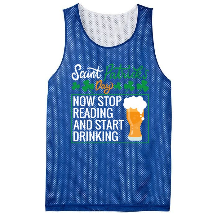 Now Stop Reading And Get Ing Beer Funny Gift St Patrick’s Day Gift Mesh Reversible Basketball Jersey Tank