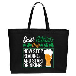 Now Stop Reading And Get Ing Beer Funny Gift St Patrick’s Day Gift Cotton Canvas Jumbo Tote