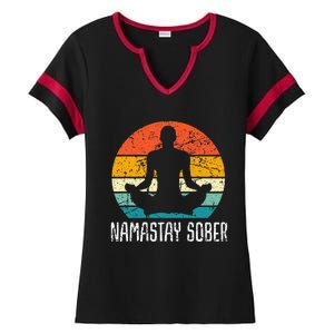 Namastay Sober Recovery Support Sobriety Na Aa Ladies Halftime Notch Neck Tee