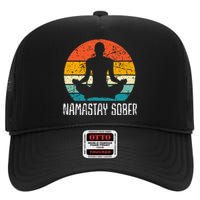 Namastay Sober Recovery Support Sobriety Na Aa High Crown Mesh Back Trucker Hat