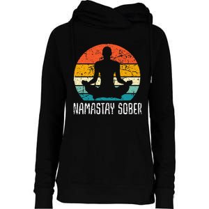 Namastay Sober Recovery Support Sobriety Na Aa Womens Funnel Neck Pullover Hood