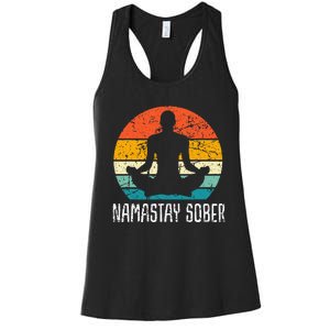 Namastay Sober Recovery Support Sobriety Na Aa Women's Racerback Tank