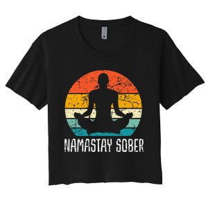 Namastay Sober Recovery Support Sobriety Na Aa Women's Crop Top Tee