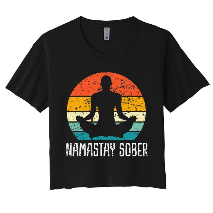 Namastay Sober Recovery Support Sobriety Na Aa Women's Crop Top Tee