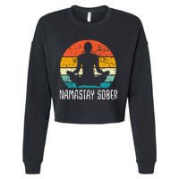 Namastay Sober Recovery Support Sobriety Na Aa Cropped Pullover Crew