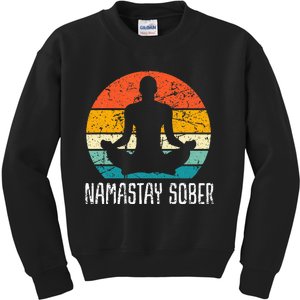 Namastay Sober Recovery Support Sobriety Na Aa Kids Sweatshirt