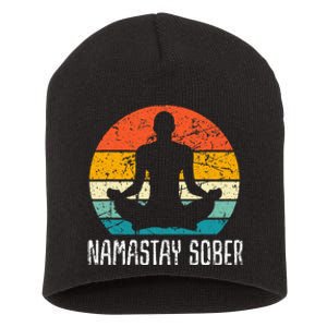 Namastay Sober Recovery Support Sobriety Na Aa Short Acrylic Beanie