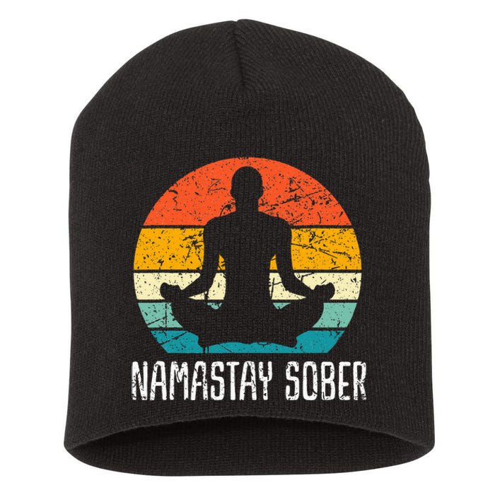 Namastay Sober Recovery Support Sobriety Na Aa Short Acrylic Beanie