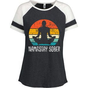 Namastay Sober Recovery Support Sobriety Na Aa Enza Ladies Jersey Colorblock Tee