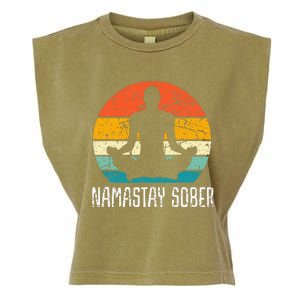 Namastay Sober Recovery Support Sobriety Na Aa Garment-Dyed Women's Muscle Tee