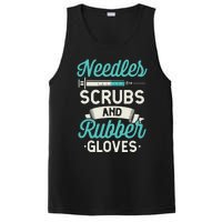 Needles Scrubs Rubber Gloves Funny RN Phlebotomy Nurse PosiCharge Competitor Tank