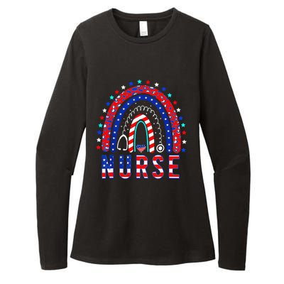 Nurse Stethoscope Rainbow Memorial Day Womens CVC Long Sleeve Shirt