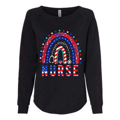 Nurse Stethoscope Rainbow Memorial Day Womens California Wash Sweatshirt