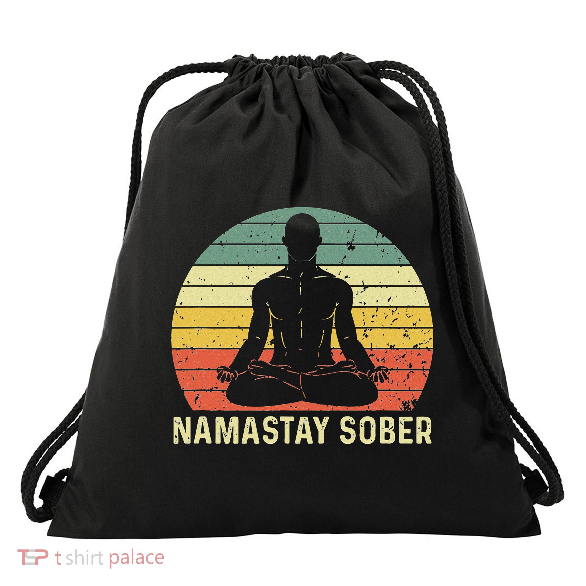 Namastay Sober Recovery Support Sobriety NA AA Drawstring Bag