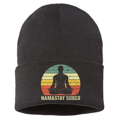 Namastay Sober Recovery Support Sobriety NA AA Sustainable Knit Beanie