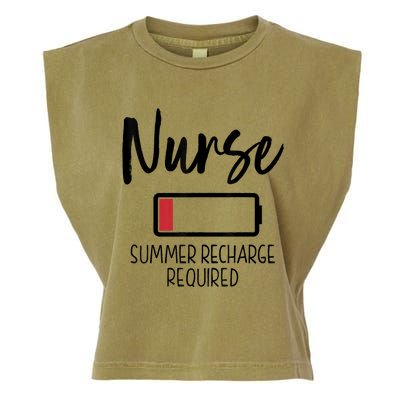 Nurse Summer Recharge Required Funny Garment-Dyed Women's Muscle Tee