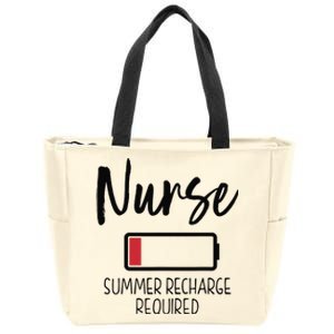 Nurse Summer Recharge Required Funny Zip Tote Bag