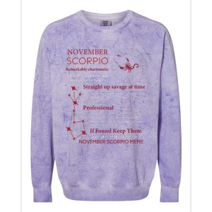 November Scorpio Remarkably Charismatic Difficult Understand Colorblast Crewneck Sweatshirt