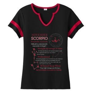 November Scorpio Remarkably Charismatic Difficult Understand Ladies Halftime Notch Neck Tee