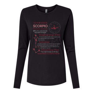 November Scorpio Remarkably Charismatic Difficult Understand Womens Cotton Relaxed Long Sleeve T-Shirt