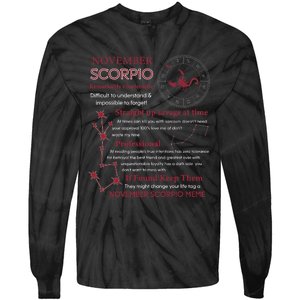 November Scorpio Remarkably Charismatic Difficult Understand Tie-Dye Long Sleeve Shirt