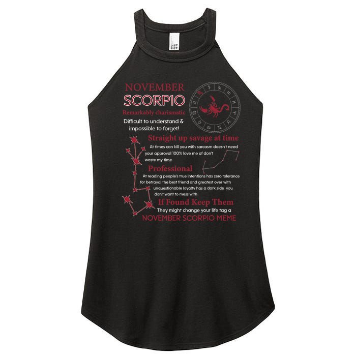 November Scorpio Remarkably Charismatic Difficult Understand Women's Perfect Tri Rocker Tank