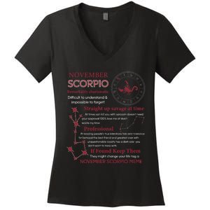 November Scorpio Remarkably Charismatic Difficult Understand Women's V-Neck T-Shirt