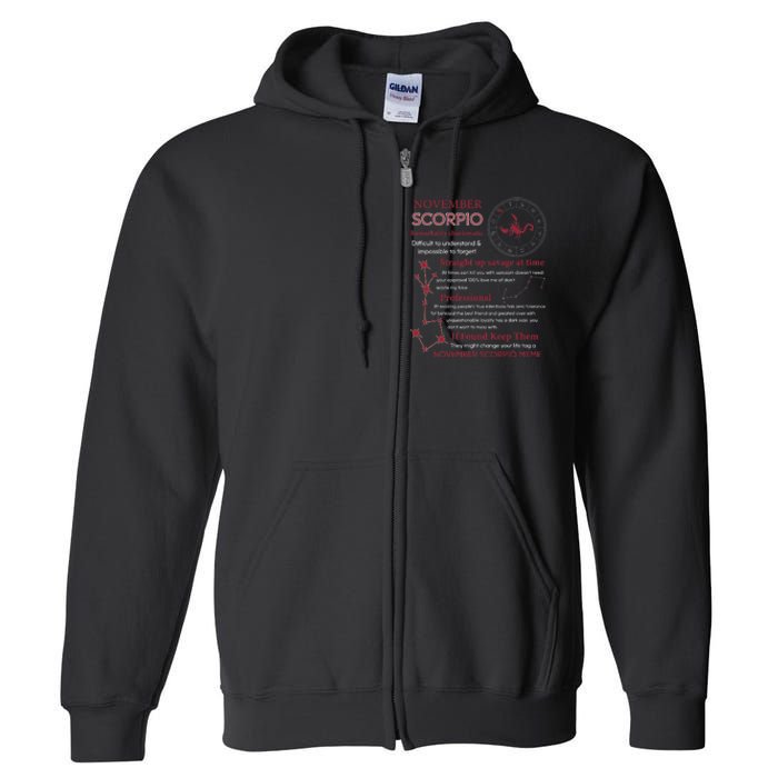 November Scorpio Remarkably Charismatic Difficult Understand Full Zip Hoodie