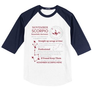 November Scorpio Remarkably Charismatic Difficult Understand Baseball Sleeve Shirt