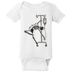 Nurse Skeleton Retro Halloween Nurse Patient Care Tech Propofol Baby Bodysuit