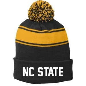 Nc State Sports Fan Stripe Pom Pom Beanie