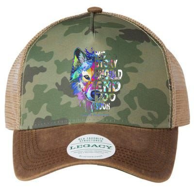 No Story Should End Too Soon Suicide Awareness Teal Wolf Legacy Tie Dye Trucker Hat