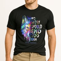 No Story Should End Too Soon Suicide Awareness Teal Wolf Cooling Performance Crew T-Shirt