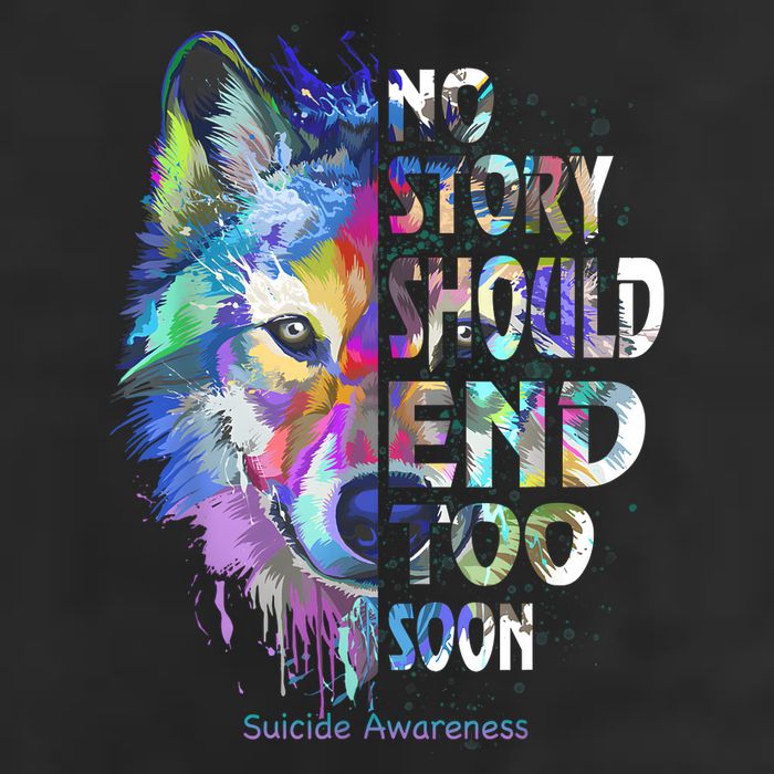 No Story Should End Too Soon Suicide Awareness Teal Wolf Adult Drive Performance Visor