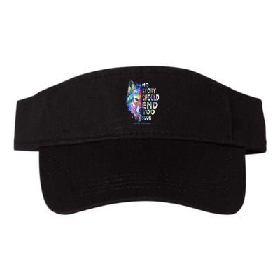 No Story Should End Too Soon Suicide Awareness Teal Wolf Visor