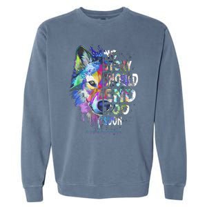 No Story Should End Too Soon Suicide Awareness Teal Wolf Garment-Dyed Sweatshirt