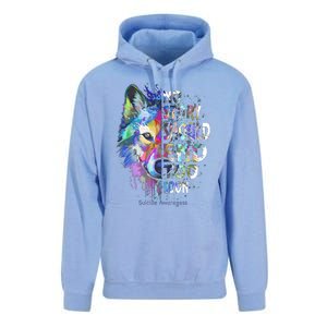 No Story Should End Too Soon Suicide Awareness Teal Wolf Unisex Surf Hoodie