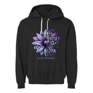 No Story Should End Too Soon Suicide Prevention Awareness Garment-Dyed Fleece Hoodie